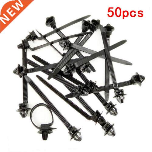 50pcs Nylon Cable Tie Fastener Car Loom Hose Clamp Fastening