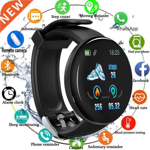D18 Smart Watch Heart Rate Monitor Men's Women's Smartwatch