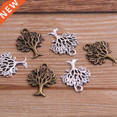 30PCS 16*21mm Plant Chms ree Pendant Two Color DIY Retro J