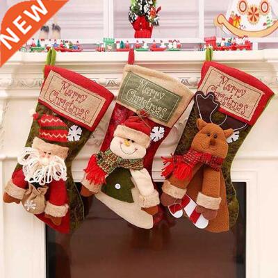 Christmas Stockings Gift Bags Present Socks New Year Candy H