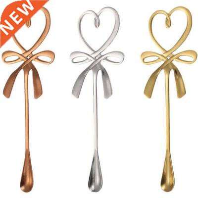 3 Pieces Hanging Cup Spoon Love Bowknot Coffee Tea Spoon Sta