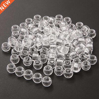 Clear 50pcs 100Pcs 9mm Resin Hair Beads 4mm Big Hole Dreadlo