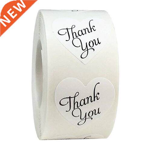 100-500pcs 1inch Heart Thank You Stickers Seal Labels Scrapb