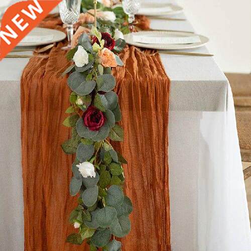 Crumpled Table Runner Fabric Wedding Decoration Simulation