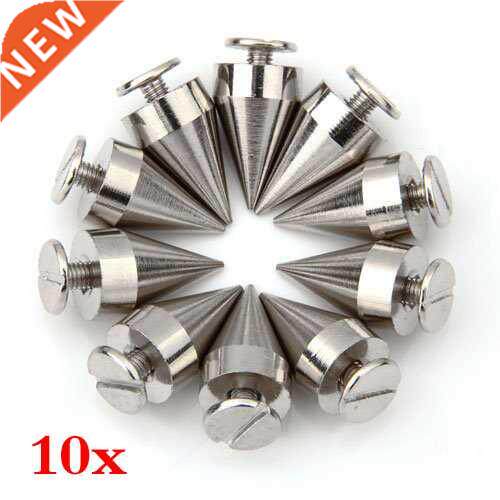 10 PCS 9.5 x 15mm Silver Spikes Pointed Studs Screw Studs Ri