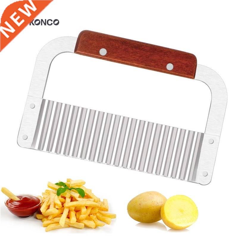 KONCO Crinkle Cutters Stainless Steel Wave Potato Cutter Cri