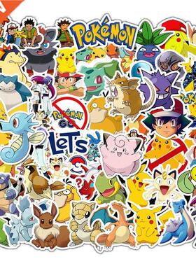 50pcs Cartoons Pikachu Stickers Anime Pokemon Stikers Skate