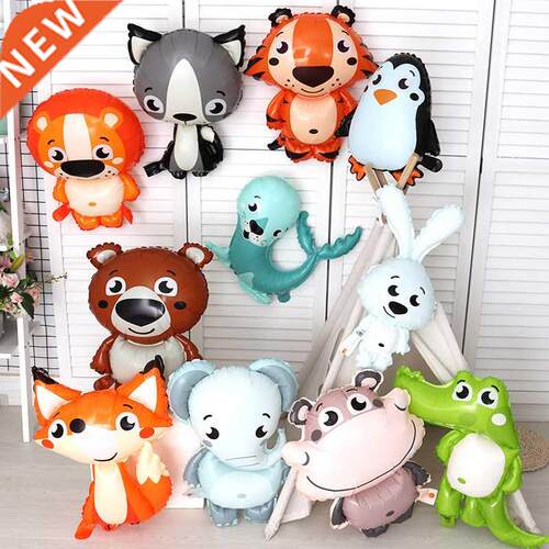 1 Pcs Animal Helium Balloon Cute Squirrel Fox Penguin Foil B