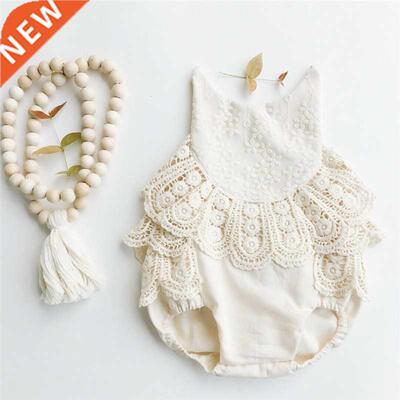 New Summer Cute Baby Grl Bodysuts Sleeveless Ruffles Lace