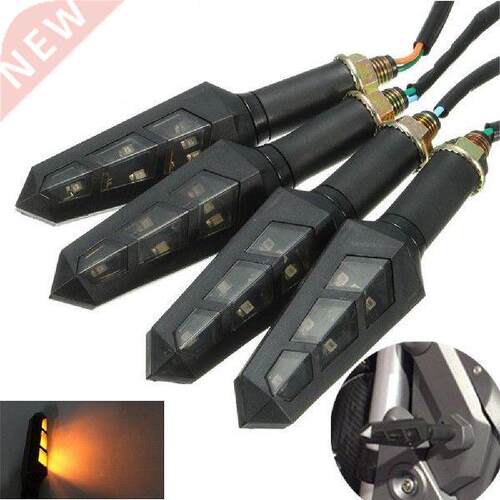 4PCS 12V Universal Flicker Flowing 6 LED Motorcycle Turn