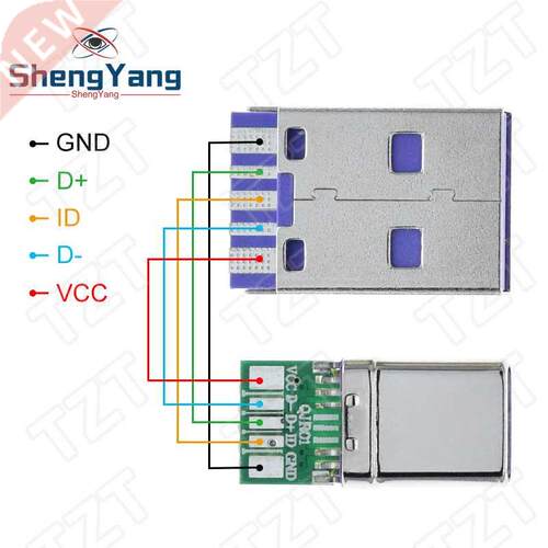 1Set Fast Charge Type C USB 65W 5A Male Connector Welding