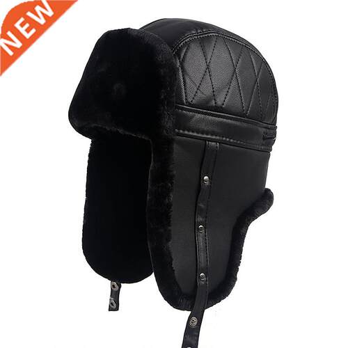 High Quality 2022 Winter Warm Leather Pilot Cap Soviet Russi