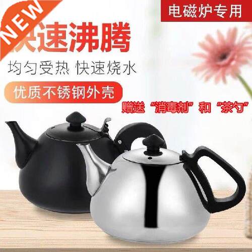 Black stainless steel handmade Kungfu teapot flat bottom