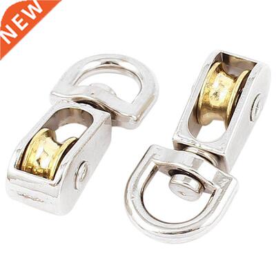 2-Piece 12mm Diameter Single Sheave Fixed Eye Rope Pulley -