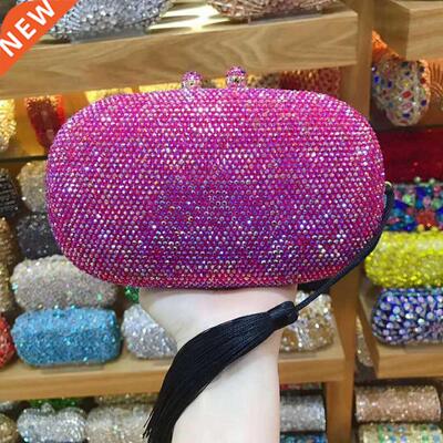 XIYUAN black/blue/purple crystal Luxury Evening Bag Diamond
