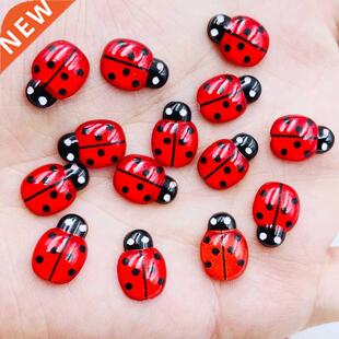 70Pcs New Resin Cute Cartoon Colorful Beautiful Red Beetle F