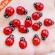 Cute Cartoon Beetle New Red Resin Beautiful 70Pcs Colorful