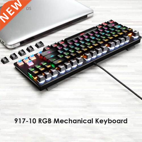 917 10 USB Wired Blue Switch Mechanical Gaming Keyboard for