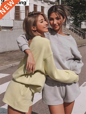 Women Tracksuit Spring Autumn Loose Two Piece Sets Casual Lo