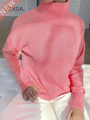 Wixra Basic Turtleneck Sweaters Women Pullover Jumper New Ko