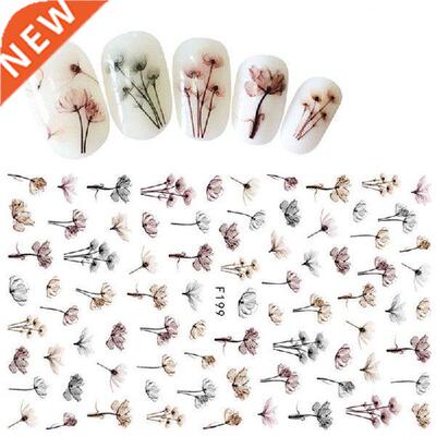 1PC Succulent Plants Flower 3D Nail Sticker Spring Floral