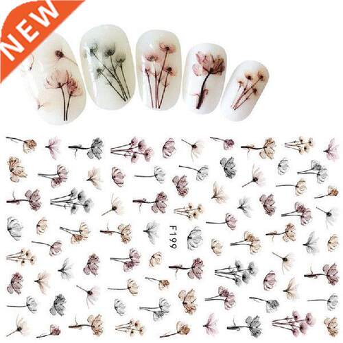 1PC Succulent Plants Flower 3D Nail Sticker Spring Floral