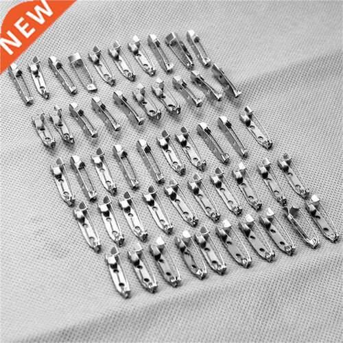 50Pcs 2-Hole Silver Safety Brooch Back Bar Pins Badge Broach