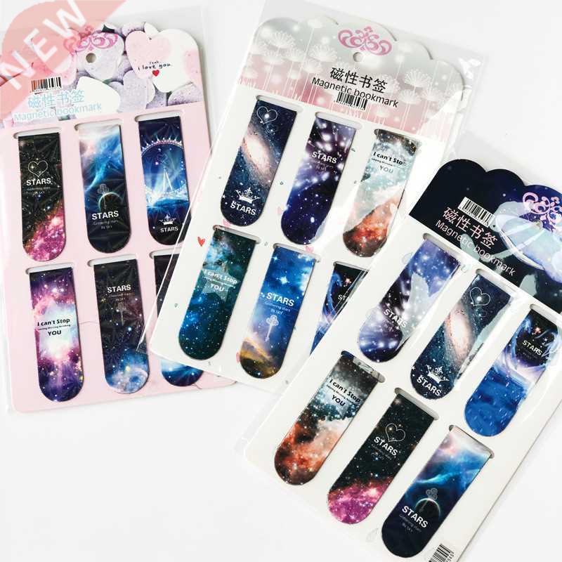 6 pcs/set The Dark Starry Stars Nig Magnetic Bookmark Crea