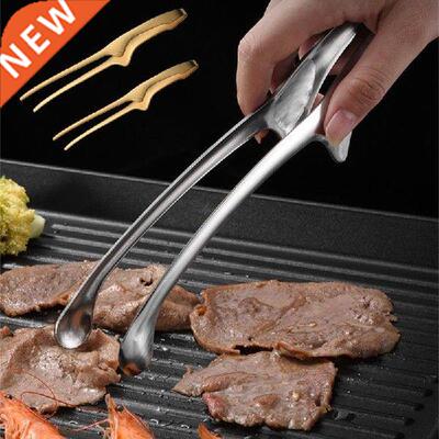BBQ Food Tongs Korean Barbecue Clips Stainless Steel Grill