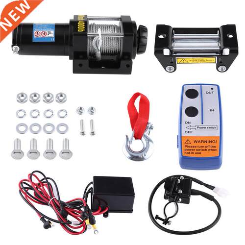 Electric 4000lb WINCH 12V Steel Cable Winch Quad Bike ATV Bo
