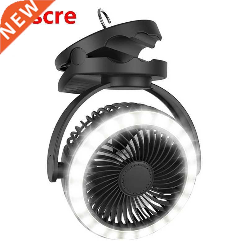 5-Inch Desktop Fan with LED Light and Hook Clip Type Mini Po