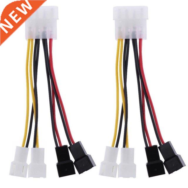 2pcs 4-Pin Molex to 3-Pin fan Power Cable Adapter Connector