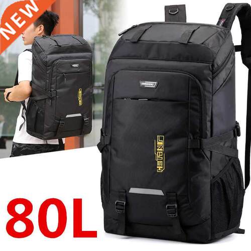 80L Outdoor Camping Waterproof Laptop Backpack Men Large Cap