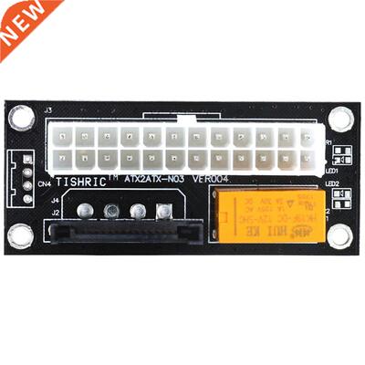 Black Dual PSU Power Supply Sync Adapter Add2psu ATX 24Pin T