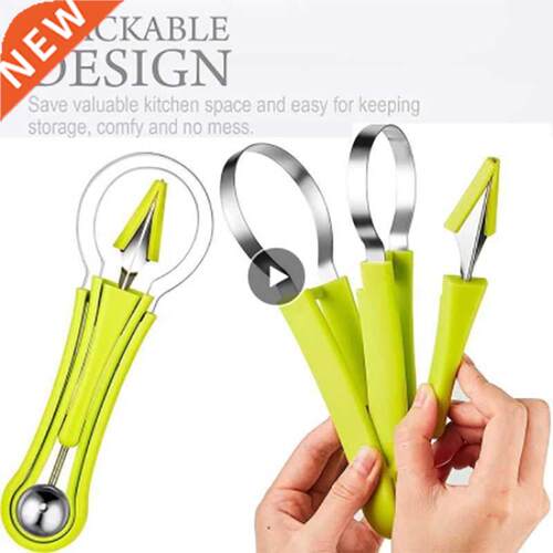 4 in1 Dual-head Stainless Steel Fruit Ball Carving Knife