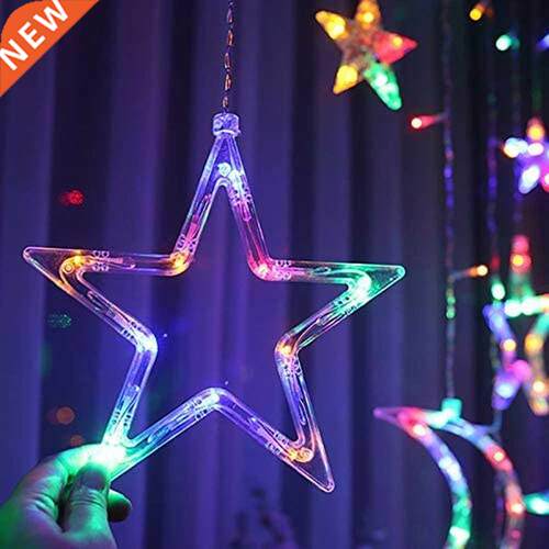 15LED Light Star And Moon Curtain Light String Christmas