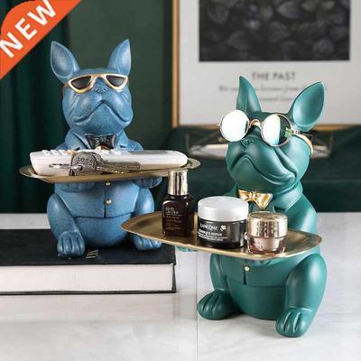 Bulldog Storage Statue Nordic Luxury Figurine Fruit Snacks