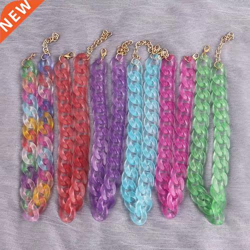 FishSheep New Fashion Matte Acrylic Long Chain Necklace For