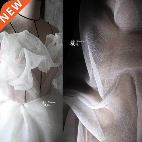 Bubble Organza Texture Yarn Pleated Yarn Handmade DIY Black