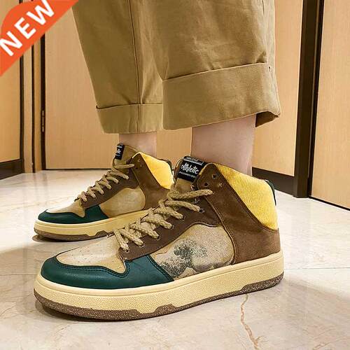 Retro High Top Sneakers Men Platform Mens Skate Shoes Desig