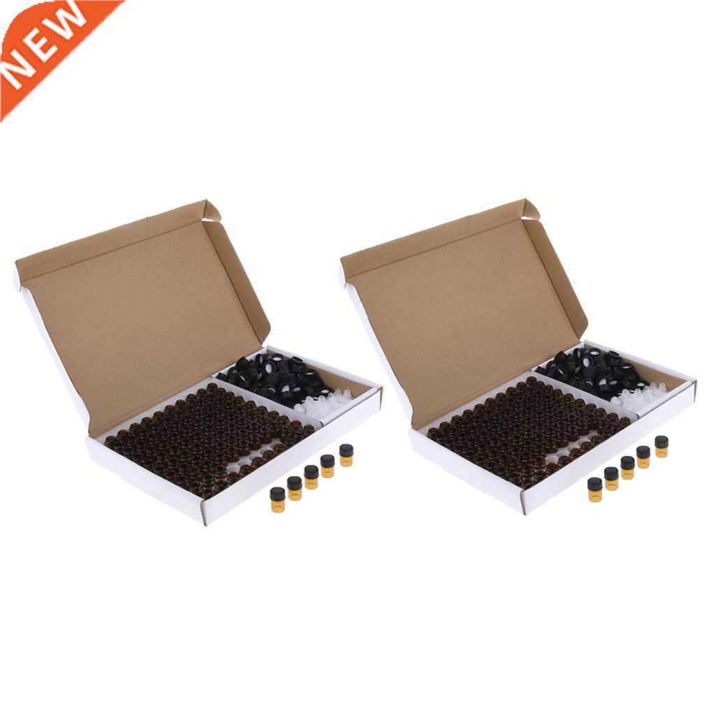 lot 200x 2ml 3ml amber glass bottles w/orifice reducer