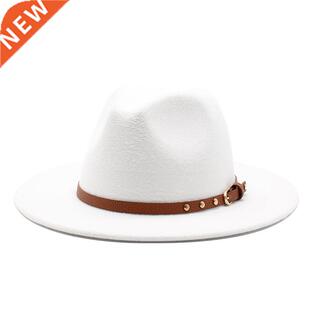 2020 Women Men Wool white black Fedora Hat Wide Brim Jazz Ha