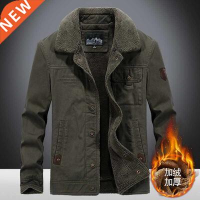 Winter Bomber Jacket Men Cotton Fleece Thick Warm Coats Male