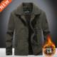 Men Cotton Coats Bomber Male Warm Jacket Thick Winter Fleece