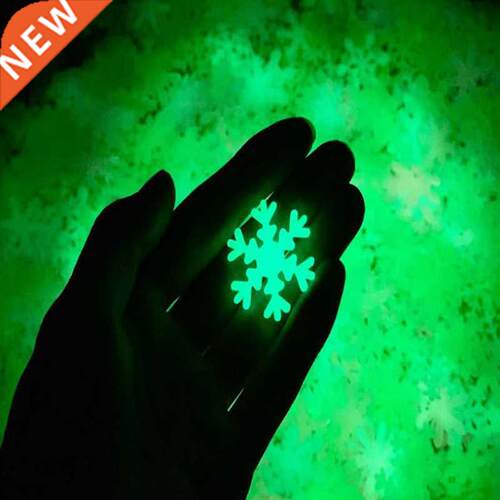 2022 50Pcs Luminous Snowflake Wall Stickers Bedroom Glow In