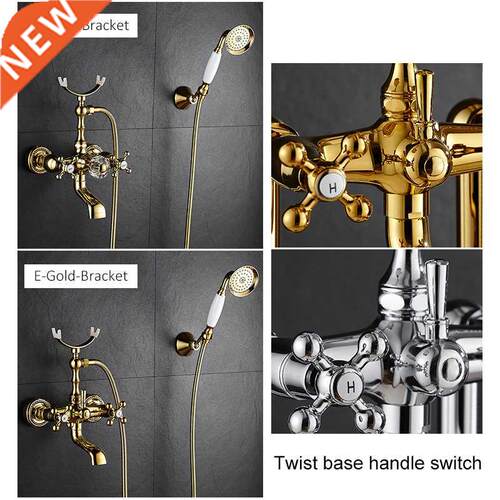 Luxury Cryal Handle Bathtub Gold Brass Faucet with Hand Sh