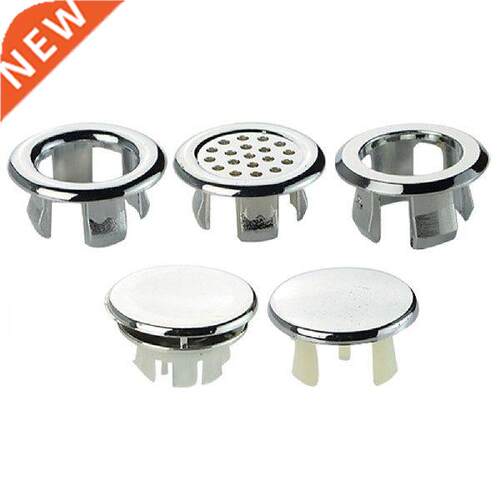 Bath Sink Round Ring Overflow Cover Trim Mesh Ring Silver