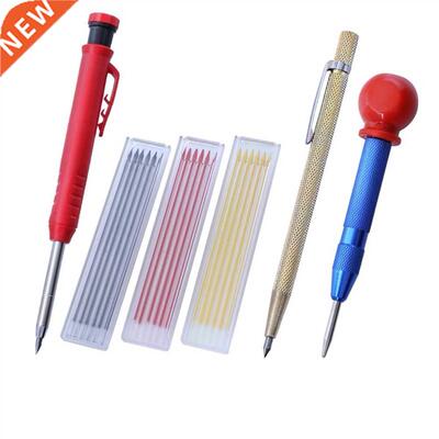 6Pcs/set Solid Carpenter Pencil With 18PCS Refills Woodworki