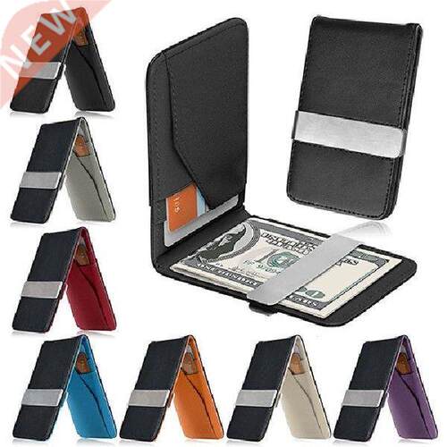New Men's Wallet Fashion Faux Leather Money Clip Slim