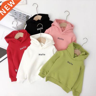 2021 Baby Kids Boy Girl Clothes Hooded Letter Solid Plain H